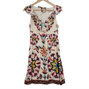 ECI New York Tropical Mini‎ Dress V Neck Resort Vacation Size 2